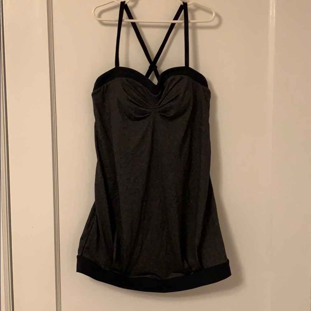Lululemon tank top, size 4, dark grey and black